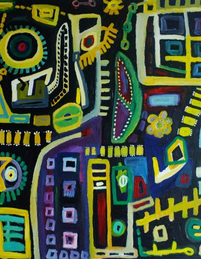 Abstract Painting by Nelsa Guambe Mozambican Artist