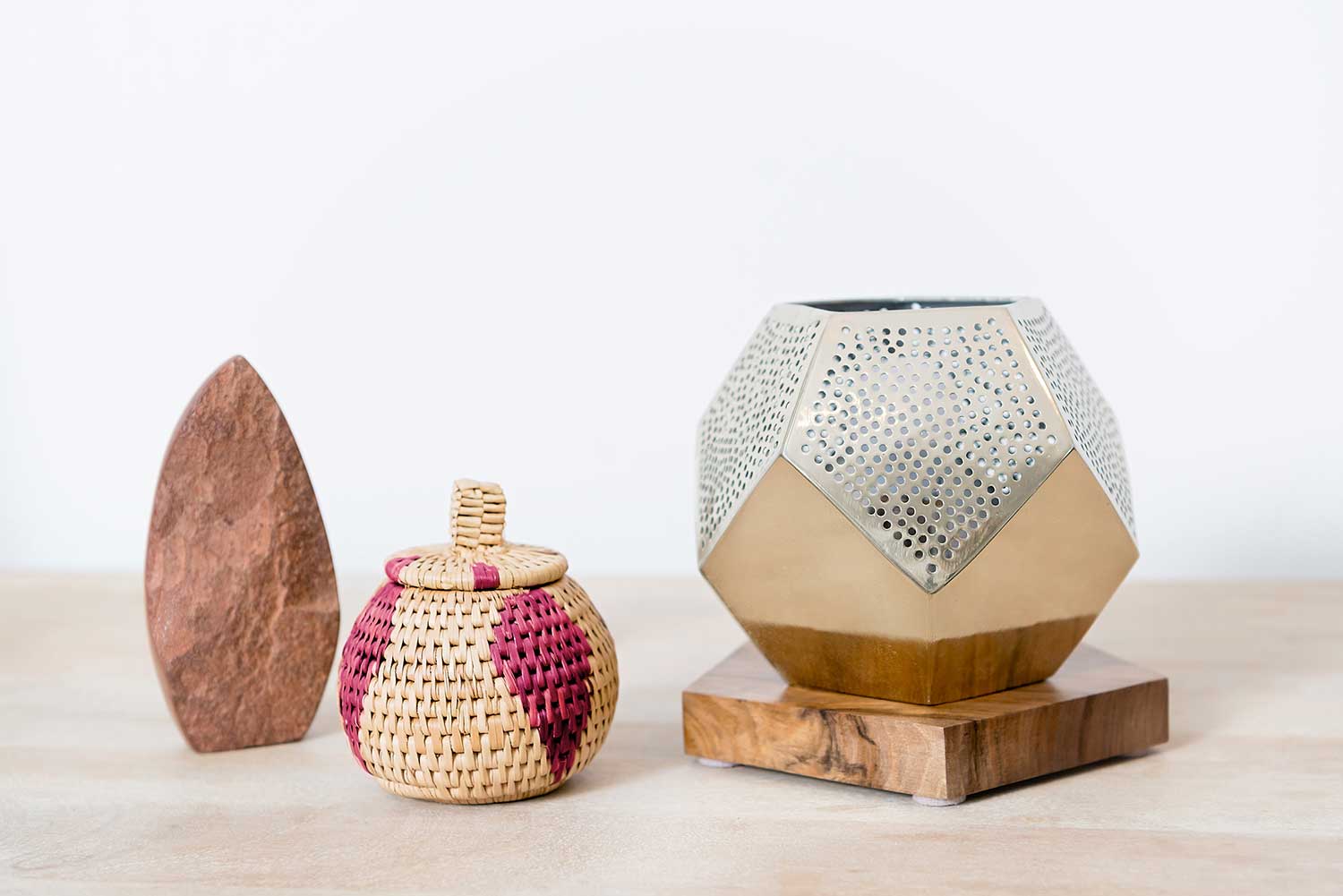 atelier | 55 Dounia Home Ula Lamp, woven baskets decor